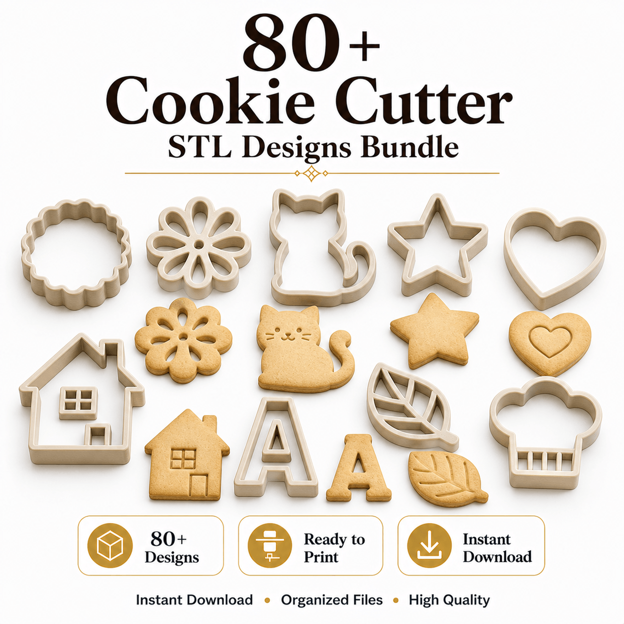 80+ Cookie Cutter Designs STL Bundle