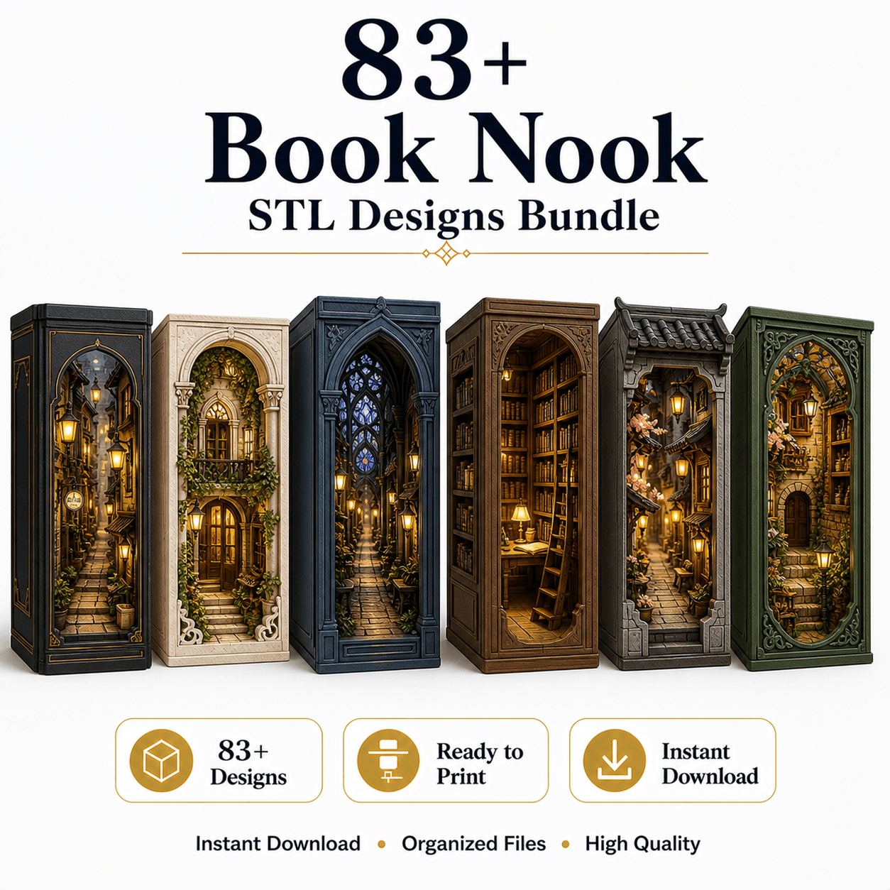 83+ Book Nook  Designs STL Bundle